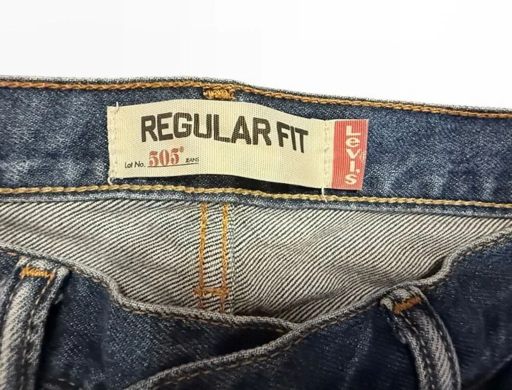 Levi’s 505 Denim Jeans Regular Fit Medium Wash Straight Leg Mens 34 X 34